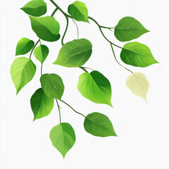 Fototapeta premium green leaves isolated on white