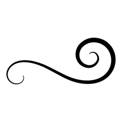 Elegant Swirl Wind Gust Line Art Doodle