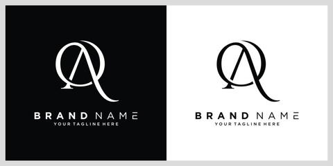 Initial OA or AO letter logo design vector template