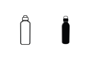 Reusable Water Bottle Outline And Silhouette For Eco Friendly Lifestyle