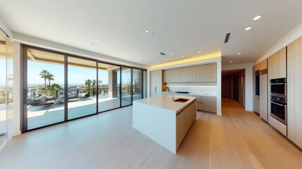Modern Penthouse Kitchen with Ocean Views