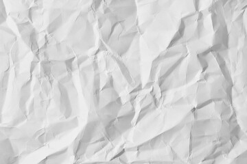 white crumpled wrinkled paper sheet