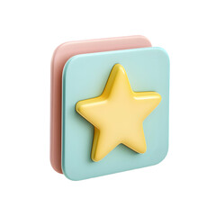 A 3D, pastel-colored star icon for user interface.