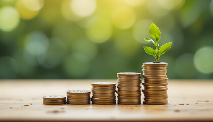 plant growing from coins