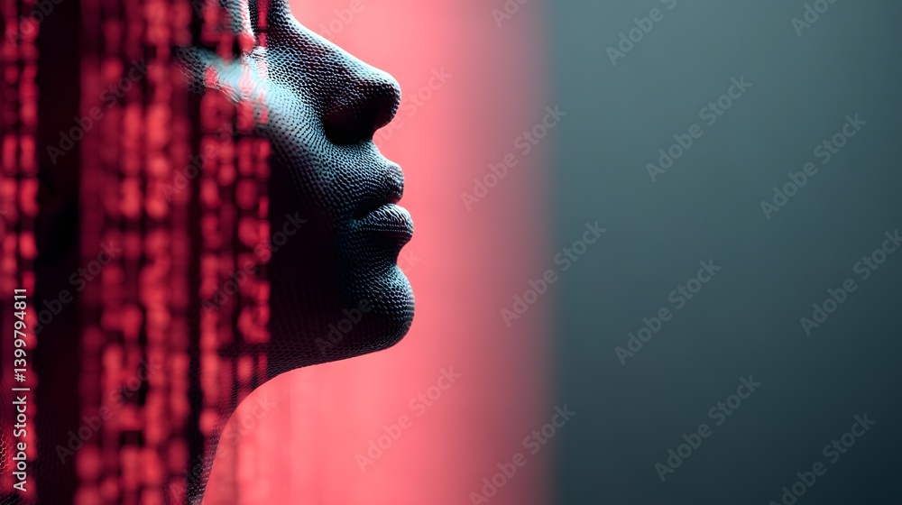 Poster cutting-edge ai concept of innovation, large language model glowing within a matrix of machine learn