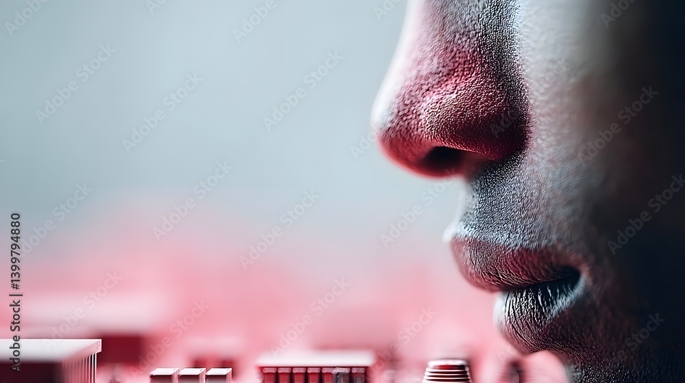Poster cutting-edge ai concept of innovation, large language model glowing within a matrix of machine learn