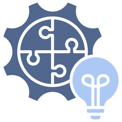 Global Solution Flat Blue Icon