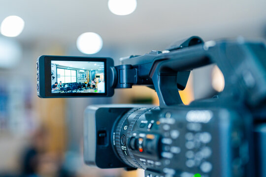 video camera on a tripod