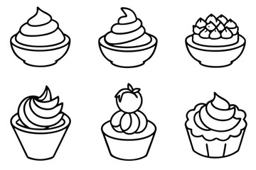 custard line art simple and elegant design