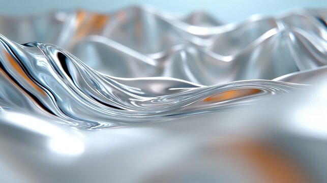 Abstract liquid metal flowing forms
