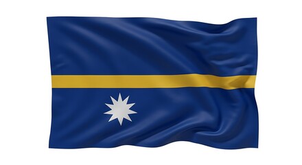 Nauru Flag Undulating In The Wind AI Generated