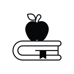 Book With Apple icon vector stock illustration