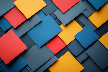 Colorful overlapping paper squares in geometric arrangement