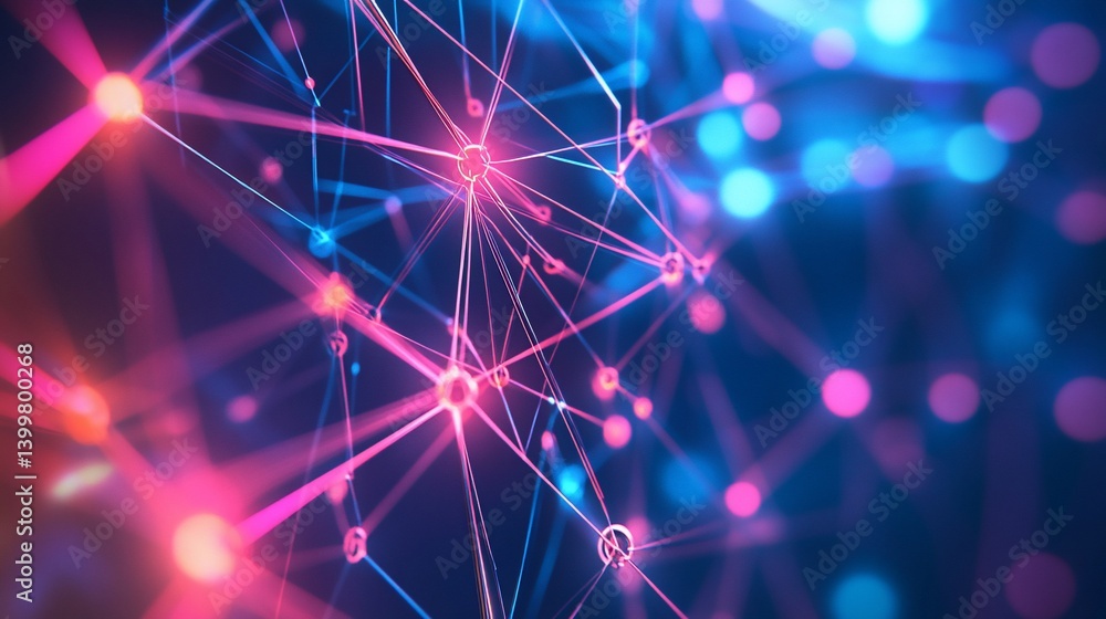 Poster abstract glowing network connections background for science and technology