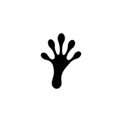 Obraz premium Gecko footprint silhouette icon vector flat design.