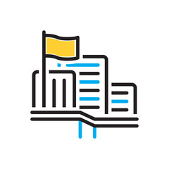 Multi color icon for headquarters