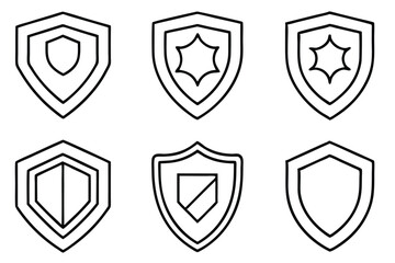 cybersecurity shiel line art futuristic security shield design