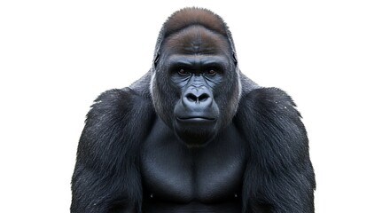Obraz premium Powerful Gorilla Portrait: A Striking Wildlife Image AI Generated