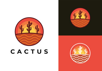This is a simple desert cactus logo. This logo is suitable for desert travel, outdoor shops, communities and the like.