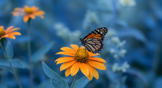 Small brown and orange butterfly, possibly a skipper or fritillary, feeding on a bright yellow composite flower in a natural habitat.