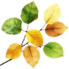 Obraz premium autumn leaves on white background