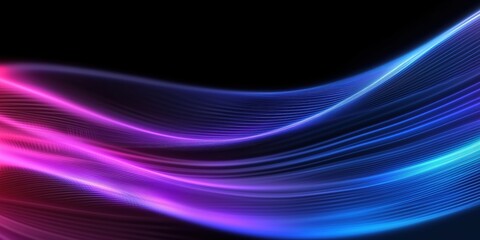 Dynamic Waves of Colorful Light Flowing Smoothly Against a Dark Background Evoking a Sense of Calm and Creativity