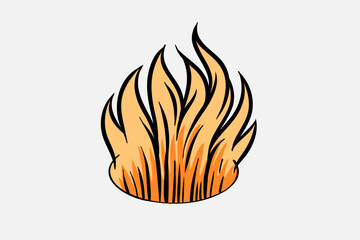 Outline Flame Set Hand Drawn Vector Image