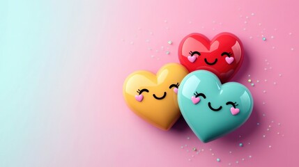 Motivational pastel quote in kawaii style, rounded letters with tiny sparkles and hearts