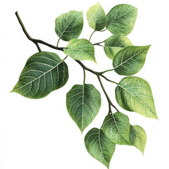 Naklejka premium green leaves isolated on white