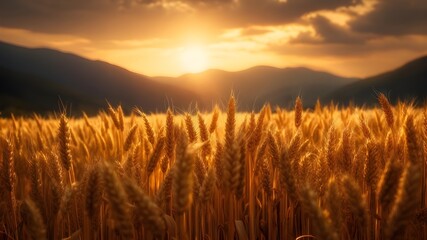 Fototapeta premium sunset in the field