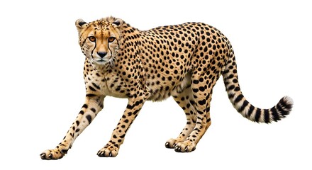 Majestic Cheetah Portrait: Wildlife Photography on White Background AI Generated