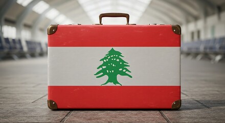 Waiting For Departure A Journey Begins Lebanon Bound Vintage Travel Cedar And Red The Traveler Waits AI Generated