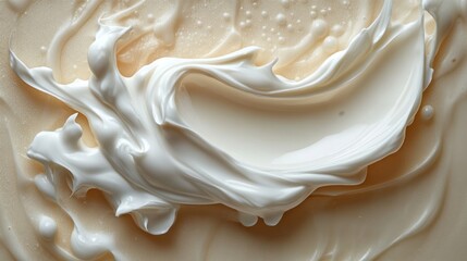 Obraz premium Creamy swirl on textured background, macro close-up