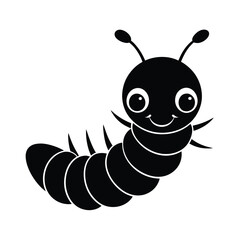 caterpillar cute head vector art silhouette