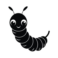 caterpillar cute head vector art silhouette