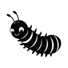 caterpillar cute head vector art silhouette