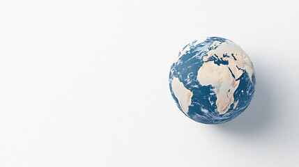Miniature Earth Globe Soft Light Blue Tones. AI Generated