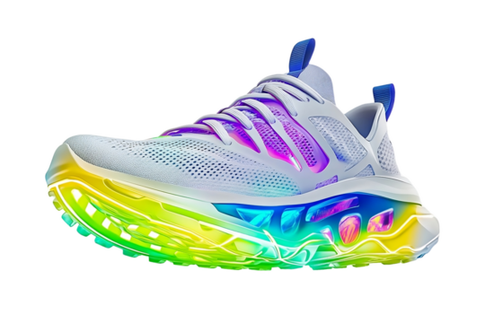 Futuristic athletic shoes with cybernetic enhancements for superior performance