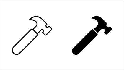 Hammer icon set design template, vector illustration on white background