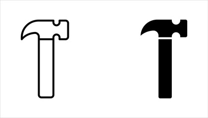 Hammer icon set design template, vector illustration on white background