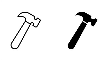 Hammer icon set design template, vector illustration on white background