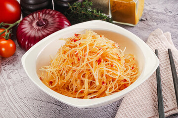 Asian spicy glass noodle salad