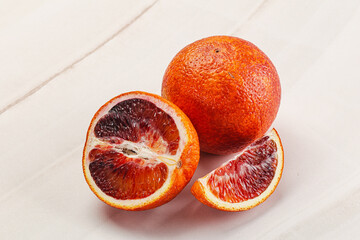 Red Sicilian orange ripe and juicy
