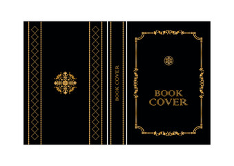 book cover design with retro decorations	