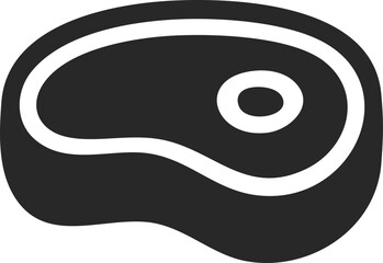 Steak meat slice solid food icon vector for restaurant design.