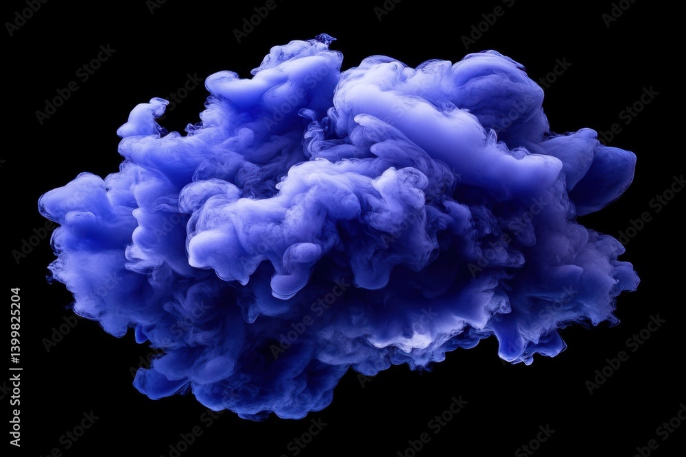 Poster ethereal blue cloud of ink in water on black background a captivating display of fluid dynamics and 