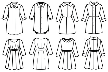 shift dress line art chic minimalist clothing line idea