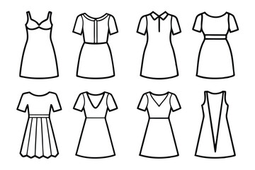 shift dress line art minimal fashion design style