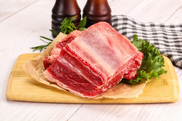 Raw beef rib for cooking