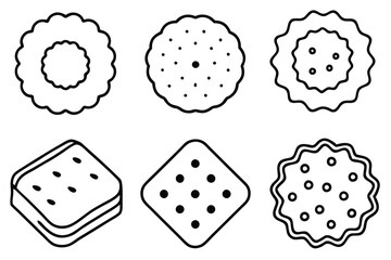 shortbread line art deliciously crisp buttery treat design